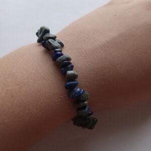 Lapis lazuli stone chip bracelet boho bohemian western hippie cottagecore